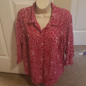 Croft & Barrow Pink Floral Buttondown